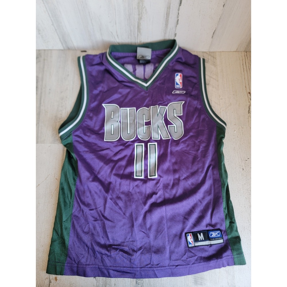 Bucks youth medium Ford 11‎ basketball jersey purple green clothing
